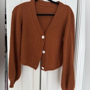 Women's Rust Cardigan Sweater